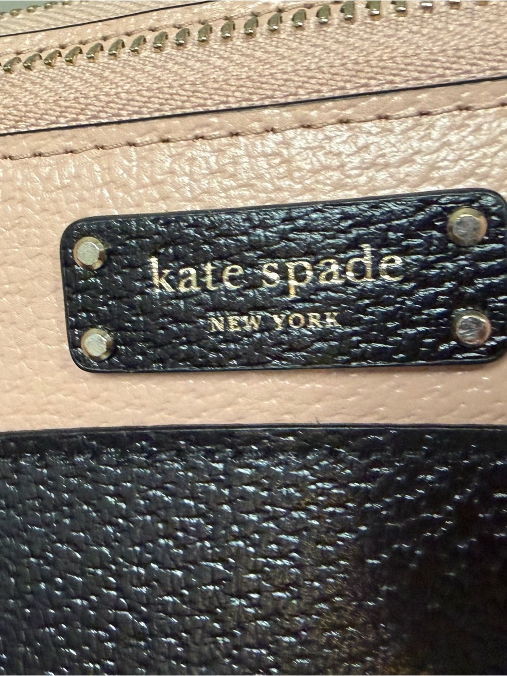 kate spade Black and Blush Pink Leather Wristlet Clutch - Picture 3 of 10